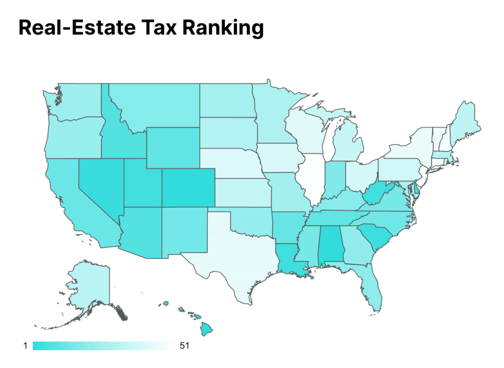 WalletHub's Real-Estate Property Tax Rates by State Map
